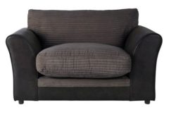 HOME Harley Fabric Cuddle Chair - Charcoal.